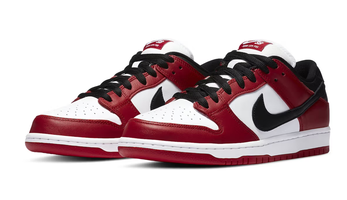 nike dunk red white black